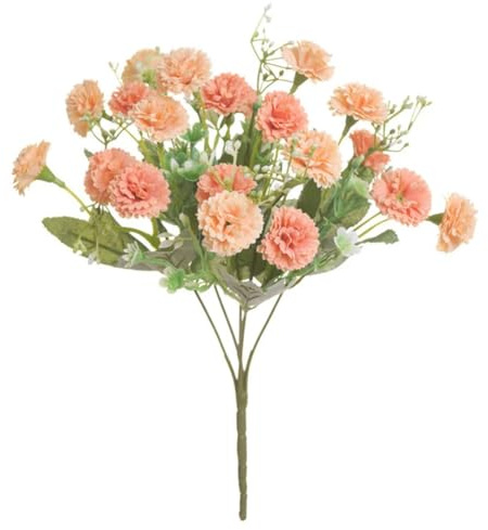 LIJUCAI Flores Artificiales para Ramos de Boda, Festivales, jarrones, decoración del hogar, Manualidades, Caja de Dulces, hortensias de Seda, Accesorios de Novia (1 Pieza/Naranja)