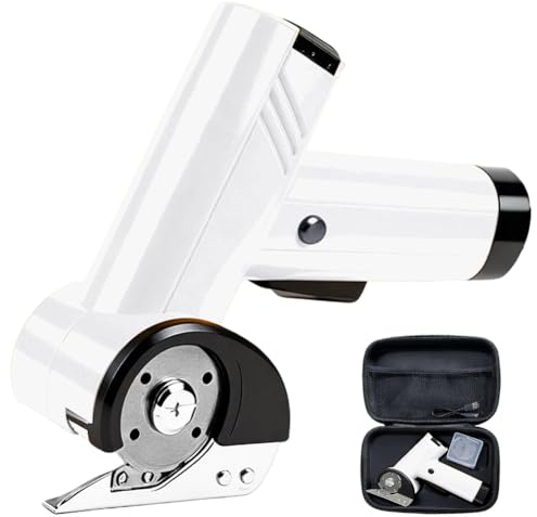 Akku Kartonschneider 4V Elektrische Schere mit LED Licht | Kabelloser Kartonschneider mit 4V Akku, LED Licht und selbstschärfender Klinge für Pappe, Papier und DIY Arbeiten