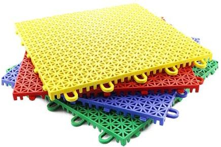 Paneles Decorativos Antifugas for Ventanas, 25 X 25cm Alfombrilla Antideslizante Plástica para Ducha Suelo Interconectable Y Drenante para Balcones Escaleras Valla Jaula(Red,10 PCS)