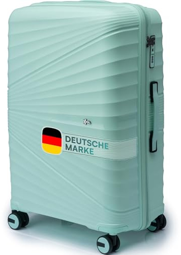 Xonic® Hartschalenkoffer Serie aus Polypropylen mit 360° Doppelrollen & TSA-Schloss – Reisekoffer in verschiedenen Größen & Farben (Mintgrün, L (65L))