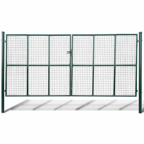 Mokuyary nätträdgårdsgrind 400 x 175 cm staketdörr, trädgårdsdörr staketgrind staket, gårdsdörr för trädgård, bakgård, terrass