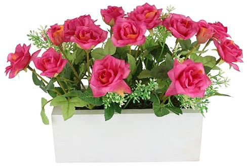 Vilda trosor i låda 20 x 26 cm, dekoration, konstgjord blomma, rosor, vilda rosor, konstgjorda växter, blommor, gravprydnad, konstgjord sidenblomma, bröllopsdekoration, bordsdekoration, blomdekoration