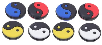 MAJORMENCH Set 8 Smorzatori in Silicone per Racchetta da Tennis Motivo Taiji, Ammortizzatori Antivibrazione Piatti per Giocatori Adulti, Accessori Semplici per Comfort e Protezione
