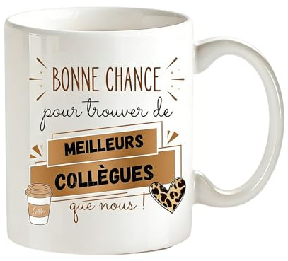 AHEZQILU Cadeau Départ Collègue Cadeau Collegue De Travail Femme Pour Bureau – Mug Humour Design Élégant Et Intemporel Tasse Café 350ml Céramique Idée Cadeaue Collègue Travail