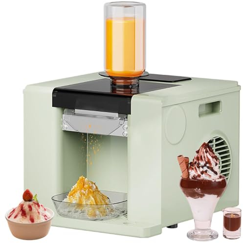 Generico Tritaghiaccio Elettrico per Granite, Produzione di 60 kg/Giorno, Macchina per Il Ghiaccio Automatica per Food Truck, ristoranti e Uso Domestico. (Green C)