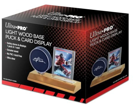 Ultra Pro Puck & Card Halter aus hellem Holz