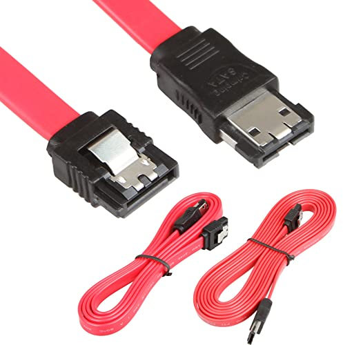 LINESO 2 Pack ESATA to SATA Cable ale to Male M/M Shielded Extender Extension HDD 6Gbps