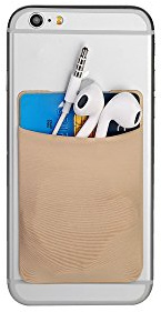 Cerbery - Porte-cartes pour téléphone intelligent - Support pour téléphone cellulaire - Compatible avec Apple iPhone Samsung Galaxy (Beige)