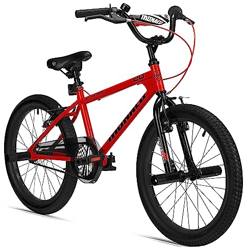 Bergsteiger Monaco 20 Zoll BMX Freestyle Fahrrad mit Stahl-Pegs | Mit V-Bremsen, A-Headvorbau, Doppelwandfelgen, Schnellspannsattel, ideal ab 120 cm für den Alltag.