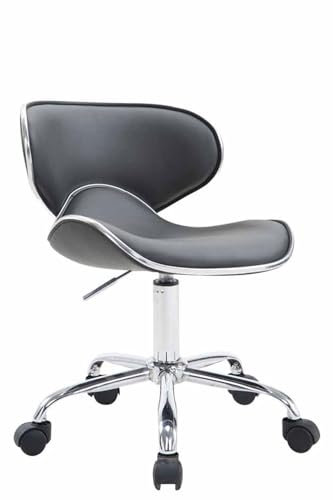 CLP Arbeitshocker LAS Vegas V2 mit hochwertiger Polsterung und Kunstlederbezug I Höhenverstellbarer Rollhocker mit robustem Metallgestell, Farbe:grau