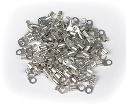 ERKO Professional Non-Insulated Ring Cable Lugs for M5 Screws and Wire Size 4-6 mm² 100 pieces Manufactured in Accordance with DIN 46234 Standard