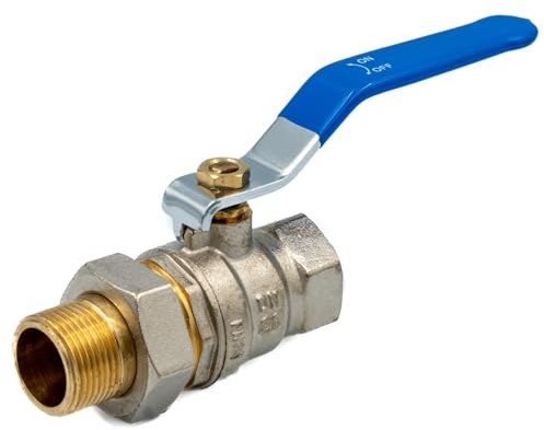 KNM TRADE Kugelhahn 3/4 Mit Hebelgriff Messing Sandgestrahlt Grau | Trinkwassergeeignet, PTFE-Dichtung, bis 120°C, Verschraubung
