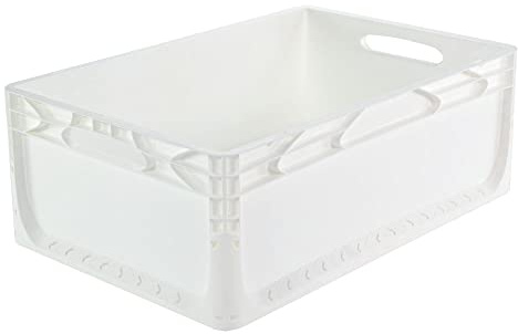 Karton EU Eurobox 60x40x22 cm weiß geschlossen lebensmittelecht Eurobehälter Transportbox Lagerbox Behälter Lagerkiste Stapelbox
