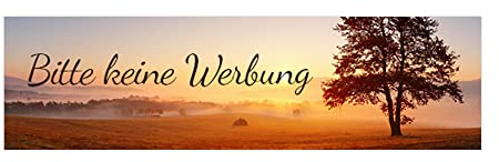 banjado Keine Werbung Aufkleber Briefkasten - UV-beständig & wetterfest - Sticker mit lustigem Motiv für Tür - Postkasten oder Büro