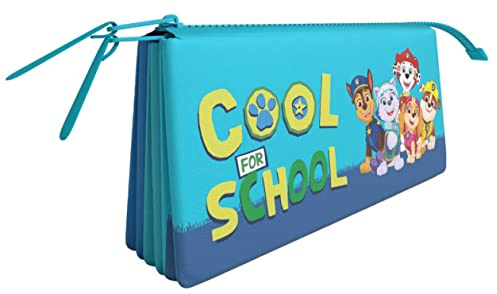CYPBRANDS Dreifaches Federmäppchen Paw Patrol, blau, Talla única, Casual