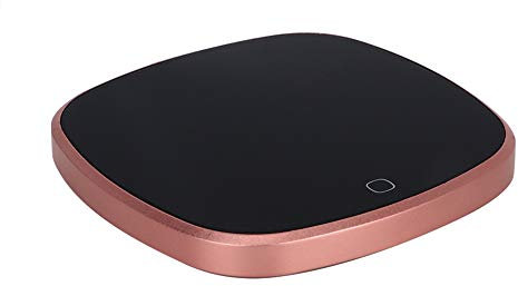 Wakects Tassenwärmer, 15 W, Büro-Tassenwärmer mit intelligenter Touch-Schalter und Untersetzer, intelligent, konstante Temperatur, für Heißgetränke, Gold, 11 x 11 cm