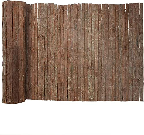KARAT Brise-Vue en écorce d'arbre - Clôture en Bois - canisse d'écorce comme clôture d'intimité - Palissade en Bois Robuste et résistant aux intempéries (150 x 300 cm)