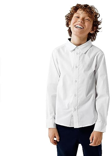 NAME IT Nkmnewsa Ls Shirt Noos, Camicia Bambini e ragazzi, Bianco, 158-164