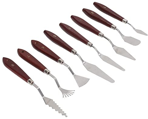 8 Pezzi Set di Miscelazione del Colore Spatola Spatola Accessori per Pittura a Olio, Raschietto per Miscelazione Pittura per Olio, Tela, Pittura Acrilica Spatole Pittura