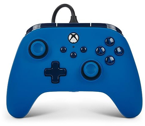 PowerA Advantage Wired Controller for Xbox Series X|S - Blue, Xbox Controller with Detachable 10ft USB-C Cable, Mappable Buttons, Trigger Locks and Rumble Motors, Officially Licensed for Xbox