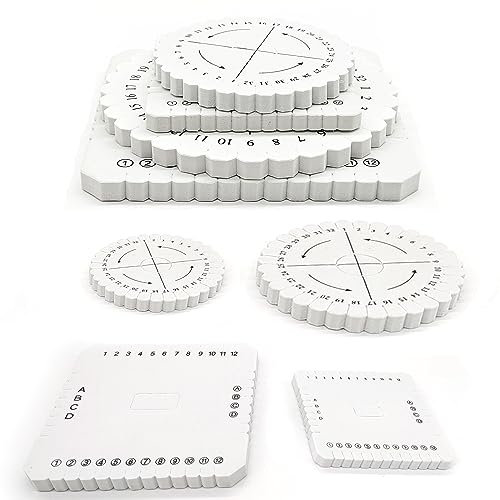 HAOBIN 4 StüCk Perlenschnur Scheiben Flechtscheibe Kumihimo Disk Geflecht Weben Scheibe Kumihimo Scheiben Disk Macrame Runde Spitze Geflochtenes Kordelarmband Handgewebtes Geflochtenes Tablett