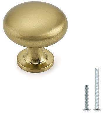 Probrico 12 Stück Messing Schrank Türknopf Kommode Griff Pilz Küche Schrank ziehen Durchmesser 30 mm