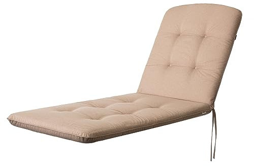 HOBBYGARDEN Outdoor/Indoor, Sonnenliegen, Sitzkissen, Sitzpolster, Gartenmöbel Kissen, für Stuhle oder Liege, Polster, Sofa, 185 x 60 x 6 cm, Beige