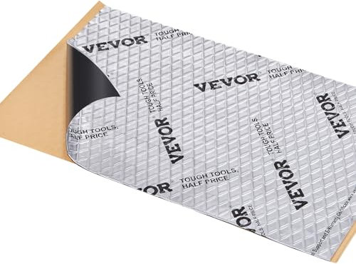 VEVOR Tapis d'Isolation Phonique 1,3 mm Insonorisation Voiture 4,8 m² Matériau Insonorisant Automobile en Caoutchouc Butyle 248,9x398,8 mm Tapis Isolant Thermique Structure à 3 Couches pour Voitures