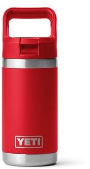 YETI Rambler Jr. 12 oz Kids Bottle, with Straw Cap, Rescue Red