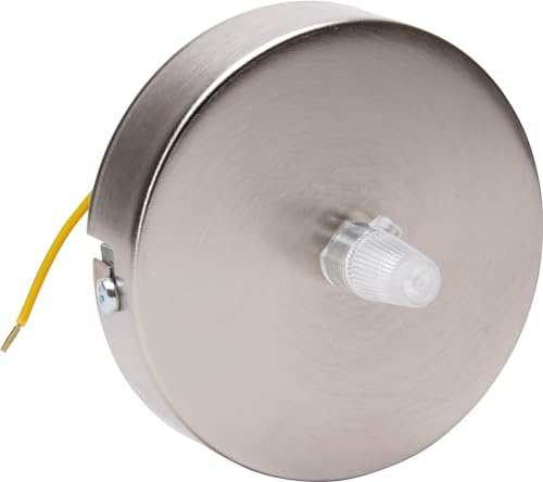Kopp 341807016 Baldaquin de plafond en métal, diamètre 100 mm, avec serre-traction, matériel de fixation inclus, couleur satin/beige métallisé