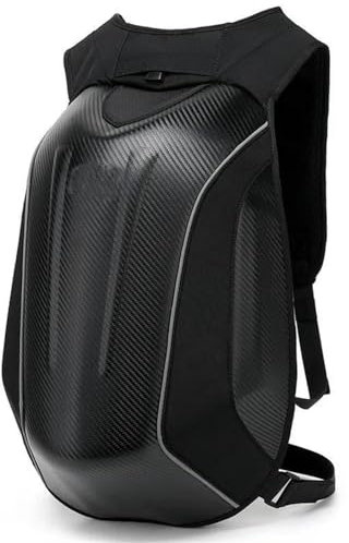 Motorbike Tool Set Carbon Fiber Hard Shell Motorrad Rucksack Taschen Moto Racing Knight Lagerung Reise Computer Tasche Motorbike Riding Bag (Color : Black 48L)