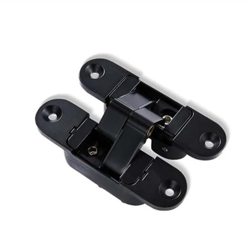 Scharnier Für Schranktür Dreidimensionale unsichtbare Türscharniere Holztür-Falttüren Kreuz 180 Grad innen und außen Offene versteckte Scharniere Scharniere Für Schranktüren (Color : Black, Size : R