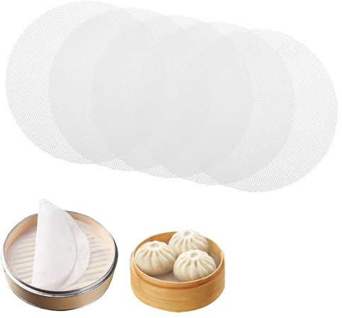 5pcs Silicone Steamer Mat 8 Inch Non-Stick Mats for Dumplings Buns Cooking Dim Sum 20cm Bamboo Steamer Mat for Home Kitchen Cooking Reusable Steamer Liners Round Mesh Pads