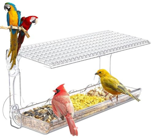 Vogelfutterschale mit transparentem , Vogelfutterstation mit , Vogelfutterstation mit transparentem , montierter Futterspender für Vogelhaus im Freien, Haus
