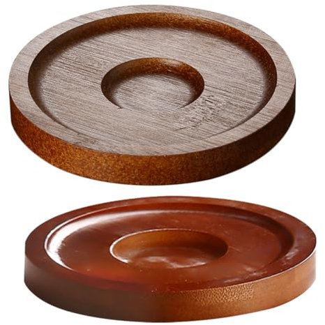 MAGICLULU Sottobicchieri Rotanti in Legno Antiscivolo per Bicchieri da Whisky Set di 2 Design Creativo per Festa E Casa 10 Cm