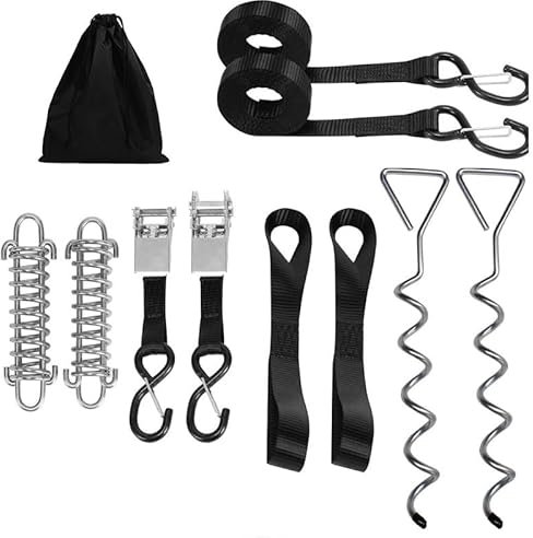 MACHSWON Wohnmobil-Markisen-Spanngurt-Set – robuste Wohnmobil-Markisen-Spanndübel, Wohnmobil-Markisen-Spanngurte für Wind, Camper, Markisen, Anker, Zubehör für Outdoor, Camping, Wohnmobil-Markise
