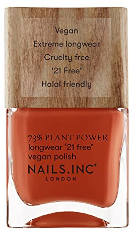 Nails Inc - WHAT ON EARTH Plant Power veganer Nagellack - 73% Plant Based, 100% Vegan & Tierversuchsfrei - Perfekte Maniküre, warmes Terrakotta-Rot - Für umweltbewusste Nail Art