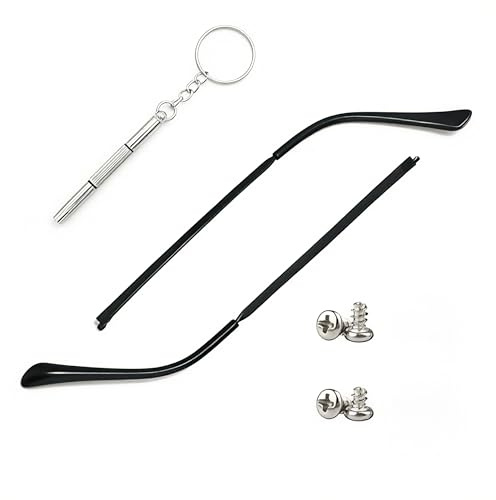 Metall-Brillen-Ersatzbügel,Brillen-Ersatzarme 1 Paar Metall-Brillen-Ersatzbügel Brillen-Ersatzarme für Sonnenbrillen und Korrekturbrillen,inklusive Schrauben und 3-in-1 Schraubendreher,Länge140 mm