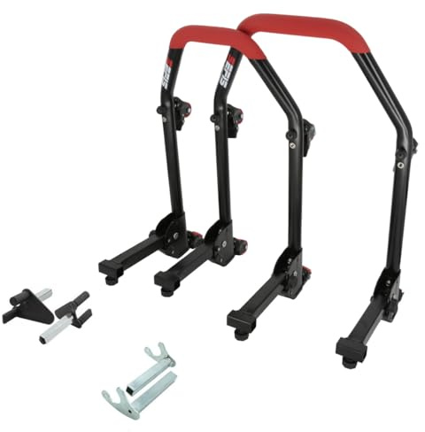 SEFIS M20U Juego de soporte para motocicleta delantera y trasera, soporte de servicio delantero y trasero, soporte de montaje trasero para motocicleta, soporte de montaje para motocicleta (adaptador: