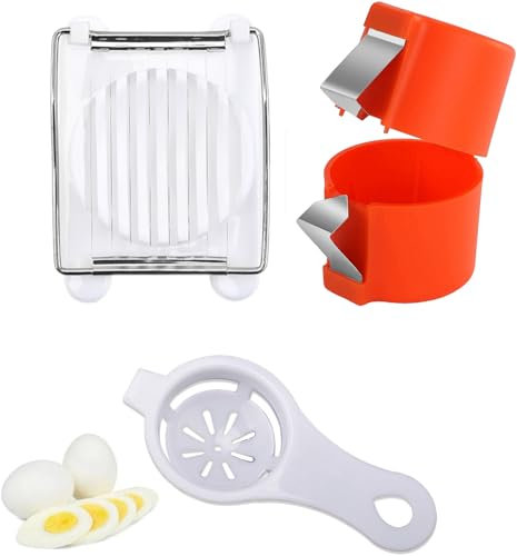 Egg Shell Opener, No Mess Easy Egg Opener, Egg Slicer for Boiled Eggs, Kitchen Baking Egg Cracking Tool for Home Dorm Kitchen, Multifunctional Egg Cutter, Portable Tools(Orange)