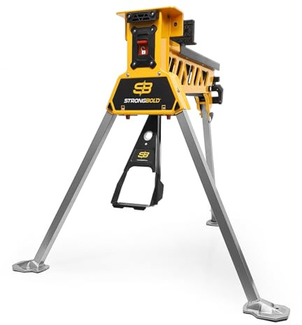 STRONGBOLD S1 Étau Tréteau Mobile - Établi de Serrage Multifonctionnel Pliable Charge Lourde | Grande Capacité 95 cm, Force de Serrage 10kN pour Menuiserie et Atelier