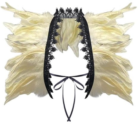 Hsternexy Federboa Blau, Pfau Kostüm Damen Feder Kostüm Feder Cape Schwarz Black Swan Gothic Federkragen Kostüm Federn Federumhang Federkragen Feder Umhang Federboa Kostüm Federschal