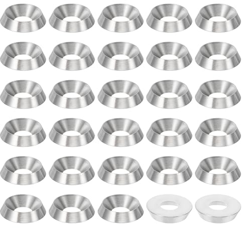 PATIKIL Rondella Svasata Finitura M6 50pz Ø16mm 3,5mm Altezza Solido Conica | in Acciaio Inossidabile 304, Rondella a Tazza, CNC Testa Vite Piana, Guarnizione per Costruzioni
