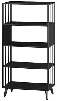 GLigeT Bücherregal Einfaches Bücherregal aus Eisen, vom Boden bis zur Decke reichendes, mehrschichtiges Lagerregal, Büro-Bücherregal im Wohnzimmer und Schlafzimmer Bücherturm(80cm)