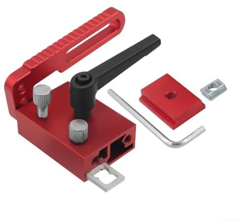 Volakebeing Limiteur de rail en T en aluminium de type 75 pour le travail du bois, rail à onglet en T, poignée rotative à 90 degrés