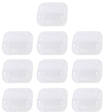 Gramigg 10Pcs/set Beads Storage Containers Clear Square Box Empty Case With Lid For Earplugs Pills Jewelry Hardware Clear Box Container Bins