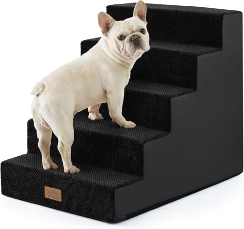COZY KISS Hundetreppe für Kleine Hunde, 5 Stufen Breiter Haustiertreppe
