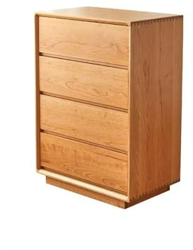 Comodino in legno massello, 65 x 40 x 90 cm, cassettiera multistrato in legno di ciliegio, per soggiorno e camera da letto, elegante soluzione per mobili