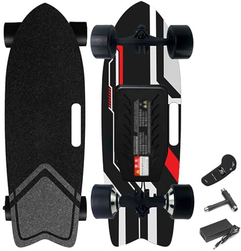 Elektro Skateboard, wasserdichtes Longboard-Skateboard mit 22-40km/h höchstgeschwindigkeit, 8–30 km reichweite, Mobility Transport Tools für Erwachsene Dual-Drive-22km