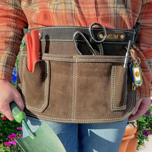Gardening Tool Belt Pouch Leather - Personalised - Connell of Sheffield
